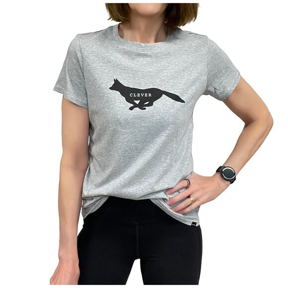 prAna Journeyman Tee Sz S New $39 Grey Clever (like a) Fox Graphic T-Shirt Top - Picture 2 of 8